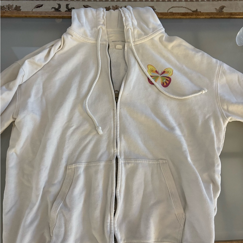 American Eagle Outfitters Cream Hoodie